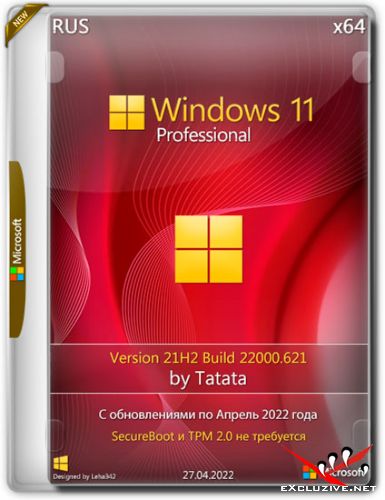 Windows 11 Professional 22000.652 x64 by Tatata (RUS/2022)