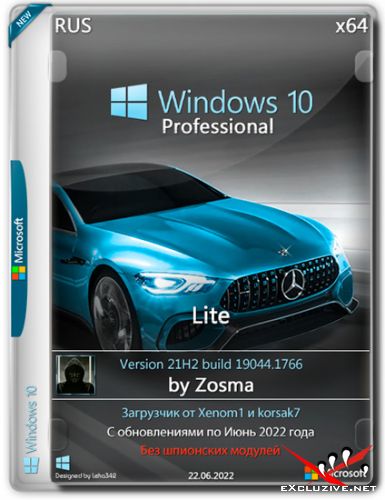 Windows 10 Pro x64 Lite 21H2.19044.1766 by Zosma (RUS/2022)