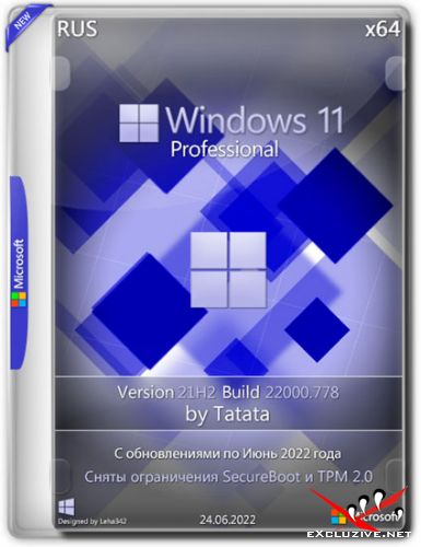 Windows 11 x64 Professional 21H2.22000.778 by Tatata (RUS/2022)