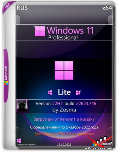Windows 11 Pro x64 Lite 22H2 build 22623.746 by Zosma (RUS/2022)